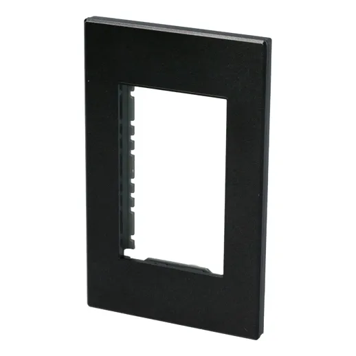 Placa 1 Módulo 1/1, Línea Premium, Color Negro Surtek