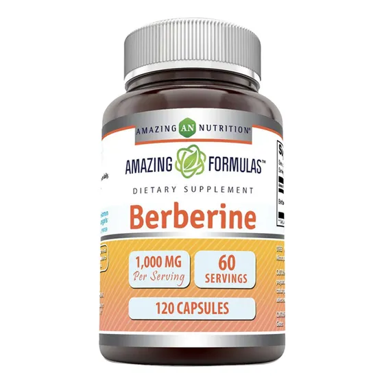 Amazing Nutrition Amazing Formulas Berberina 1000mg 120 Cápsulas Suplemento Control De Azúcar En La Sangre Apoyo Cardiovascular Mejora La Salud Intestinal Y Antioxidante Natural