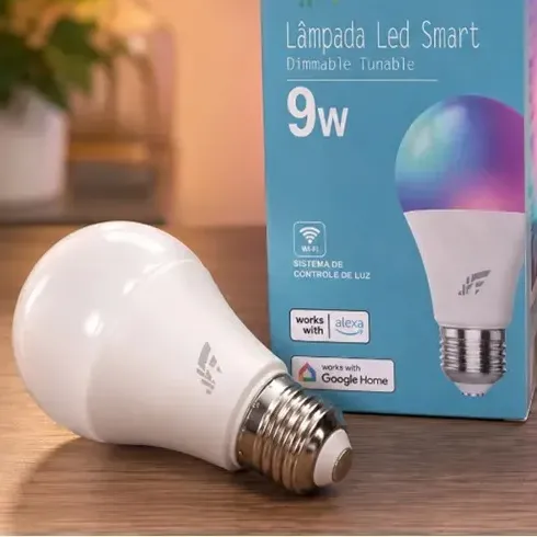 Lâmpada Rgb Colorida Inteligente Smart Wifi Alexa Google Cor da luz Branco-RGB