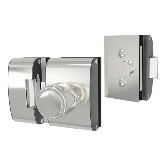 Fechadura Elétrica Porta Vidro Recorte 2 Folhas Abertura Interna Agl Cor Prata 12V