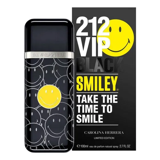 Perfume 212 Vip Black Smiley Carolina Herrera Hombre 100ml