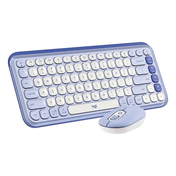 Logitech Pop Icon, Combo Teclado Y Mouse Bluetooth, Lila Mouse Lavanda Teclado Lavanda