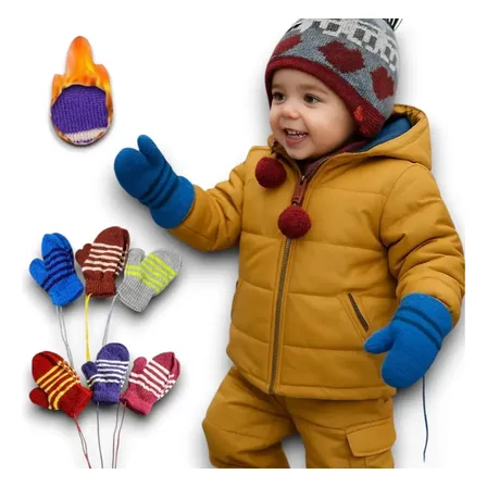 Kit 3 Luvas Bebê Menino/menina Quente Inverno Térmica