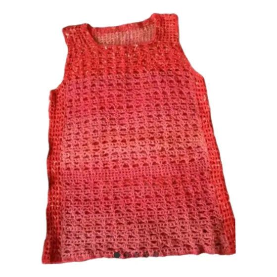 Chaleco Artesanal En Crochet,talle M,pura Lana.diseño Único.