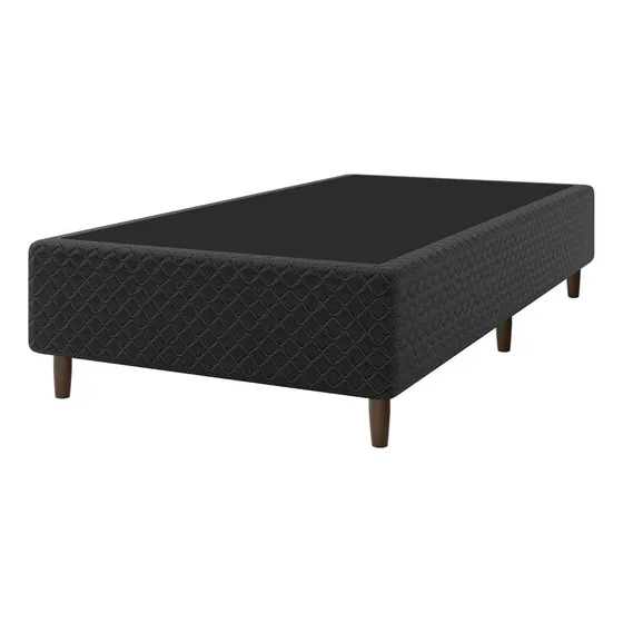 Base Box Colchão Solteiro 88x188x38 Preto Malala Umaflex