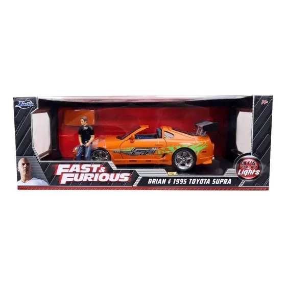 Toyota Supra + Brian Rápidos Y Furiosos Escala 1/18 Con Luz