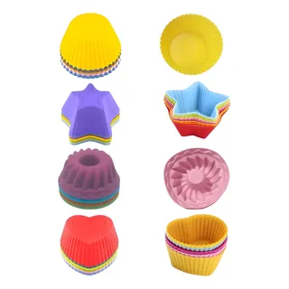 Kit 6 Formas Moldes Silicone Para Cupcake Mini Bolo Muffin Kit 6 Formas Moldes Silicone Para Cupcake Mini Bolo Muffin