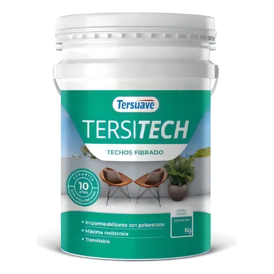 Impermeabilizante Techos Fibrado Tersitech 10 Lts - Deacero Acabado Mate Color Teja