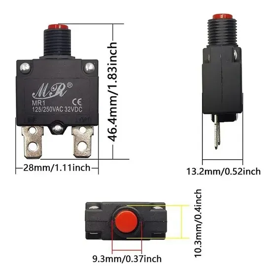 Disyuntor Interruptor Termico Fusible Reset 30 15 10 Amp