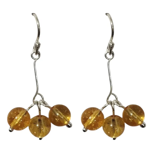 Aretes De Plata Con Citrino Amarillo- Lania Joyeros