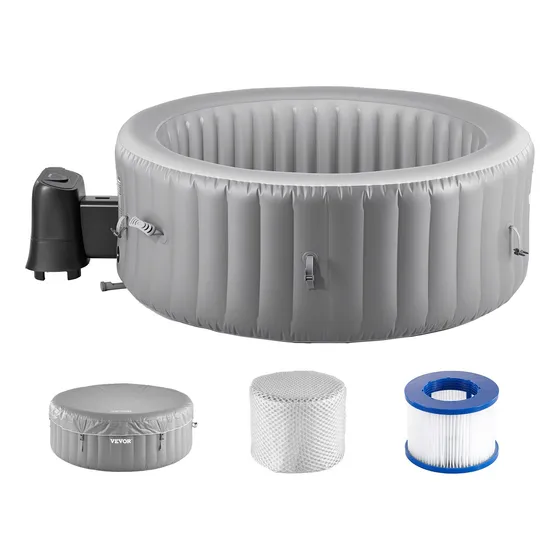 Jacuzzi Inflable Redondo, 2-4 Personas, 180x66cm, 110 Chorro
