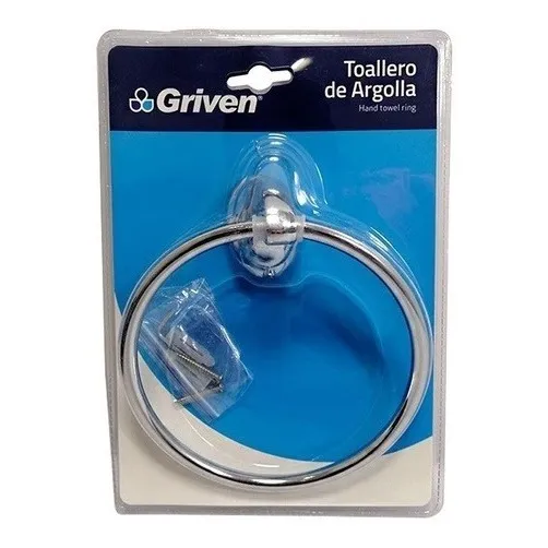 Porta Toalla Toallero Anillo Cr Accesorio Baño Griven