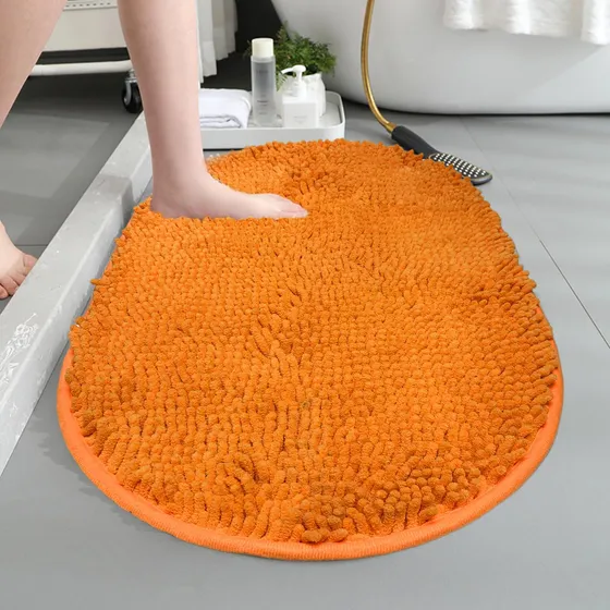 Tapete Baño Ovalado Chenilla Microfibra Ultra Suave Lavable