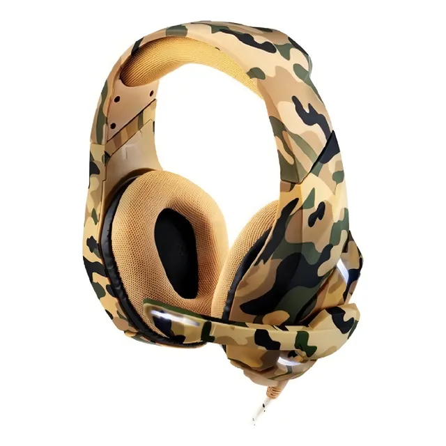 Auriculares Warrior Gamer, Straton Usb, LED camuflados, Ph305, color marrón