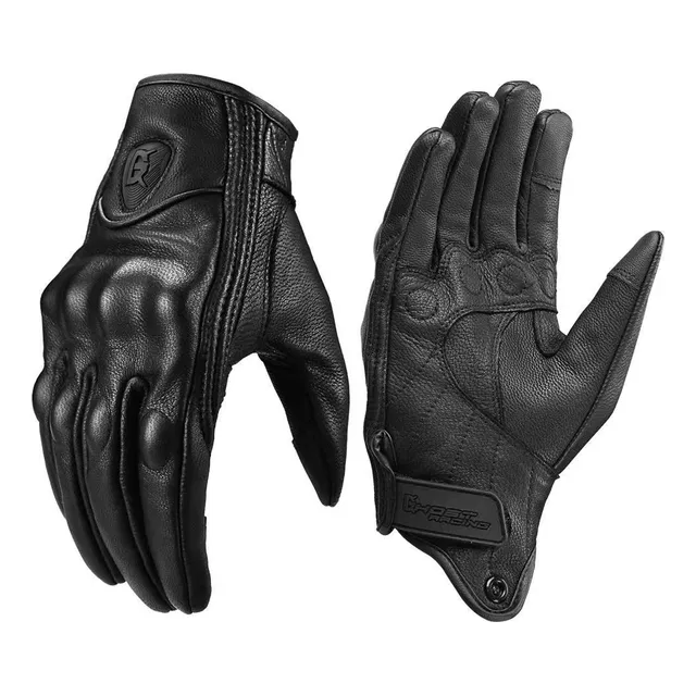 Guantes Para Motociclista De Piel Con Protecciones Icon Color Sin Agujero Talla Xxl