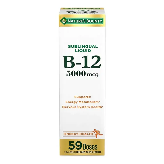 Vitamina B12 Líquida Sublingual Nature's Bounty 5000 Mcg Sabor Baya 59ml | Cuotas sin interés