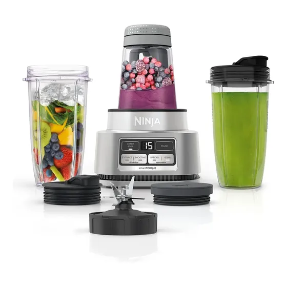 Licuadora Ninja Foodi SS101 con Extractor y Smoothie Bowl Maker 2 en 1 1200W Sin Grumos Jugos Verdes, Bowls, Batidos y Mantequillas 6 Programas