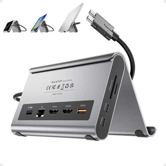 Macbook Pro/air Hub Dual Monitor 11 Em 2 Usb-c Dock Station