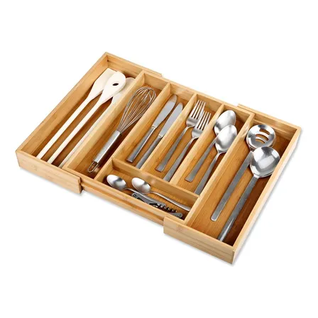 Organizador Cubiertos Bambú Extensible