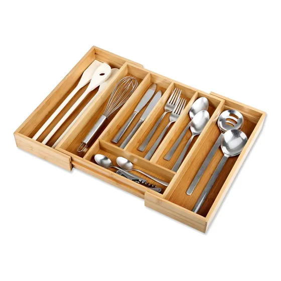 Organizador Cubiertos Bambú Extensible