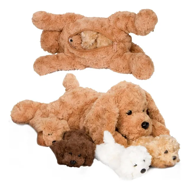 Peluche Labradoodle Con 4 Cachorros, Pixiecrush, Juguete Sua