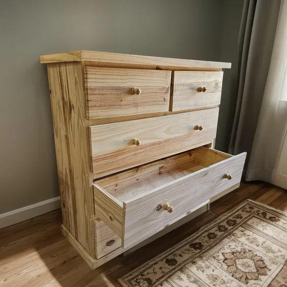 Comoda Madera De Pino 100 Cm X 40 Cm X 95 Cm Rosario