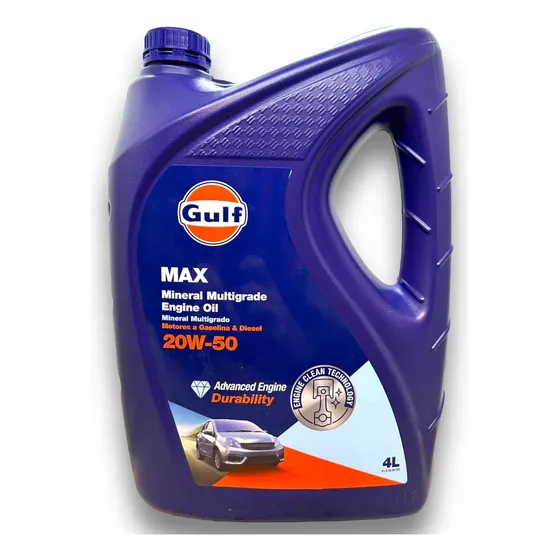 Gulf Max 20w50 Aceite Mineral Multigrado 4 Litros Nafta Diesel