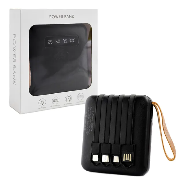 Power Bank Cable Extraíble 10000 Mah 493 Negro Multipuerto