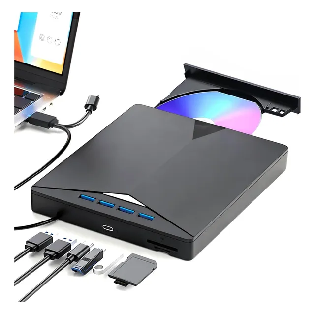 Lector Dvd Externo Quemador Cd Grabador Usb + Tipo C