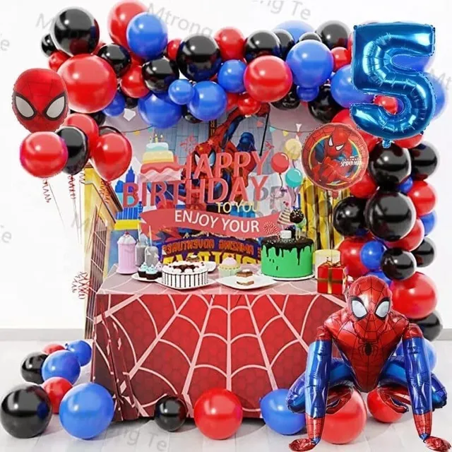 Globo Hombre Araña Spiderman Arco Globo  Numero Metalizado