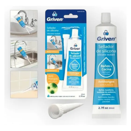 Silicon Sellador Anti Hongos Impermeable 80 Ml Griven