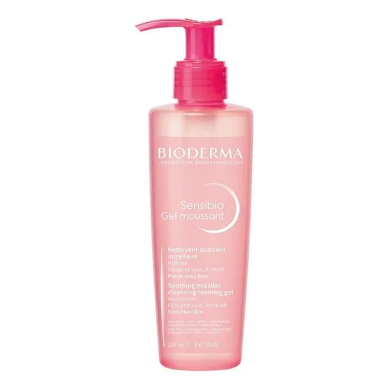 Gel Moussant Bioderma Sensibio Gel Moussant Micelar día/noche para piel sensible de 200mL +12 años