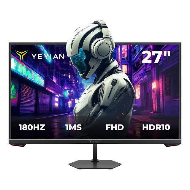 Yeyian Monitor Gaming 27 Pulgadas, Fhd 1920x1080 , 180hz, Fast Ips,1ms, Freesync, G-sync,hdr10 , 97% Srgb, Vesa 75 * 75, Hdmi 2.0 , Displayport 1.4, Para Xbox Series X/s/ps5/ps4/, Ymf-ipf27-g1