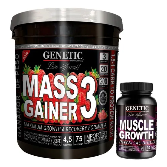 Aumento Muscular Mass Gainer Arginina Muscle Growth Genetic