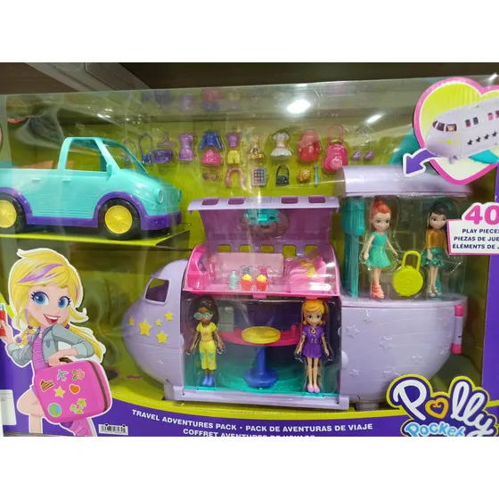 Polly Pocket Travel/ Avión Carro / 40piezas Juguetes Niñas
