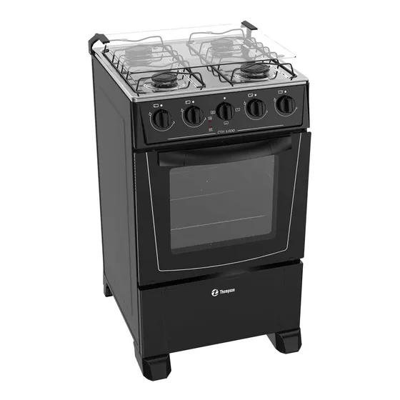 Cocina Thompson Combinada Cth 1500 Gas Negra Dimm
