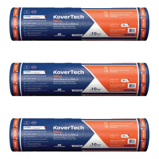 Membrana Asfáltica Techo Kovertech 40 Kg Aluminio Flexible
