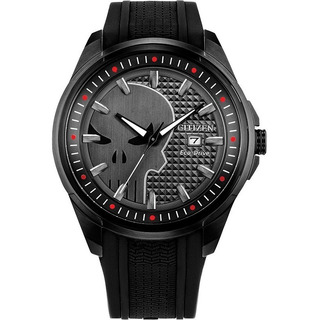 Citizen Marvel Punisher Black Dial Aw1609-08w Citizen Marvel Punisher Black Dial Aw1609-08w