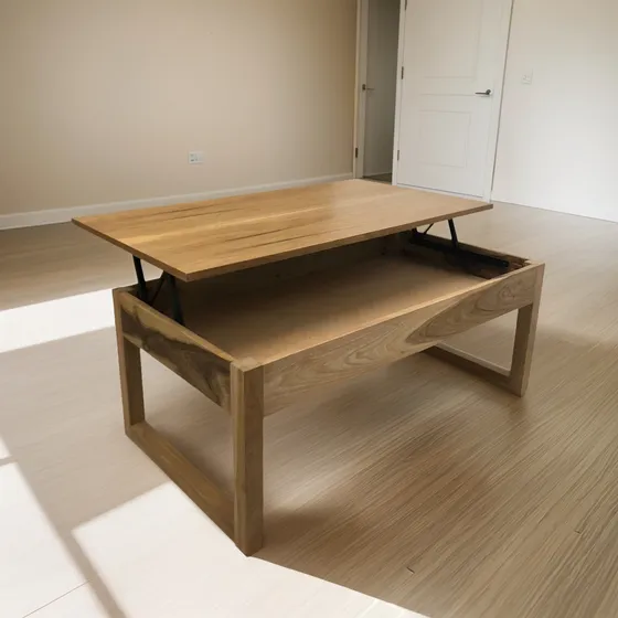 Mesa Ratona Elevable Petiribi Macizo Enchapado 55alto
