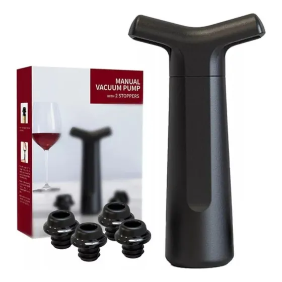Vino Botella Bomba De Vacio 4 Tapones Extractor Aire - Cukin