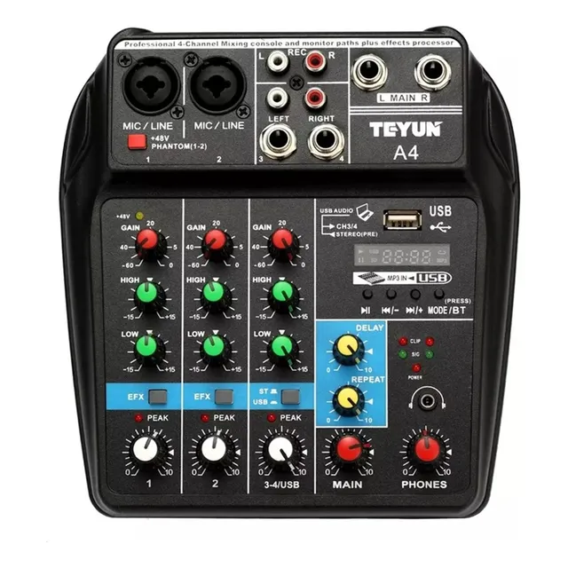 Consola Mixer 4 Canales Bluetooth Aux Phantom Teyun4a