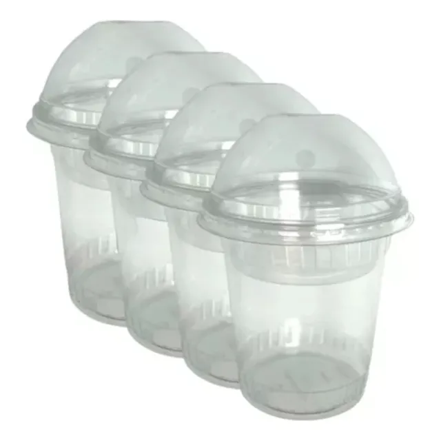 Vaso 400cc Tapa Domo Perforada O Ciega (x50)