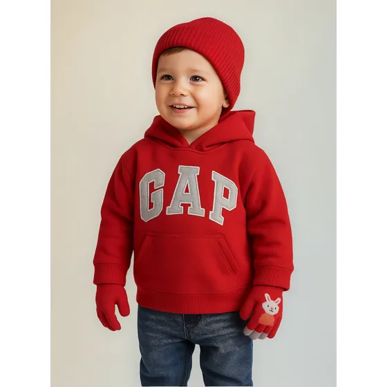 Blusa Infantil De Moletom Flanelada Logo Vermelha Importada