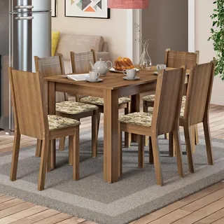 Sala De Jantar Madesa Maris Mesa Tampo De Madeira 6 Cadeiras Cor Rustic/lĂrio Bege 044825zxtlib Sala De Jantar Madesa Maris Mesa Tampo De Madeira 6 Cadeiras Cor Rustic/lĂrio Bege 044825zxtlib