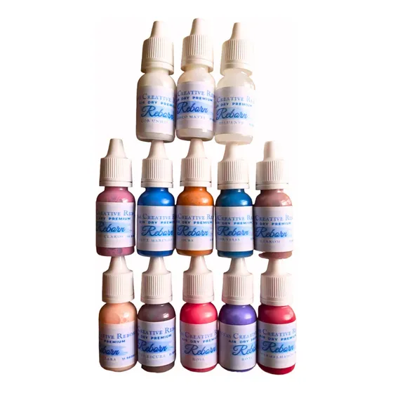 Kit De Tintas Air Dry Para Bebê Reborn Com 11 Cores + Verniz