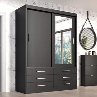 Guarda Roupa Solteiro Capri 2 Portas 6 Gav C/ Espelho Cor Onix Guarda Roupa Solteiro Capri 2 Portas 6 Gav C/ Espelho Cor Onix