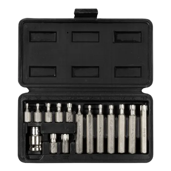 Juego 15 Puntas Torx T20 A T55 Adaptador 1/2 Crossmaster