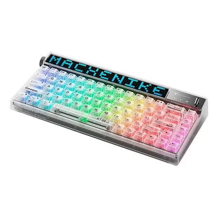 Teclado Gamer Mecânico Machenike Kt68-b68w Pro Switch White Branco/transparente Inglês Us
