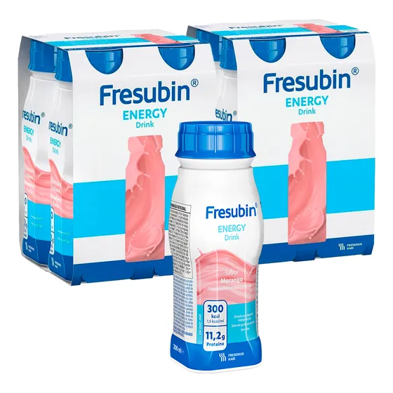 Fresubin Energy Drink 200ml - Morango - Kit Com 8