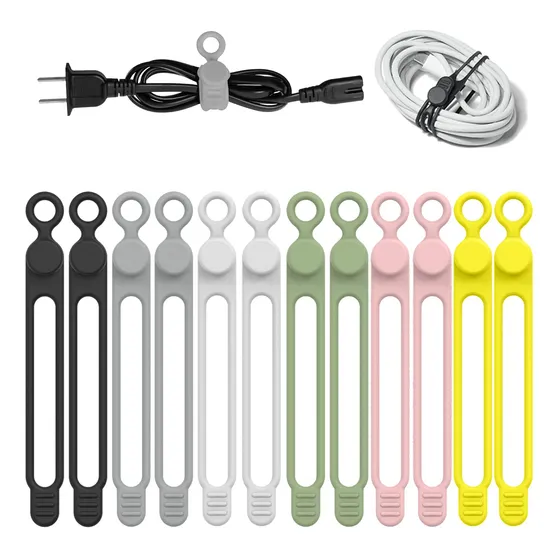 Organizador Cabl Reutilizable 12 Correa Silicona Para Casa